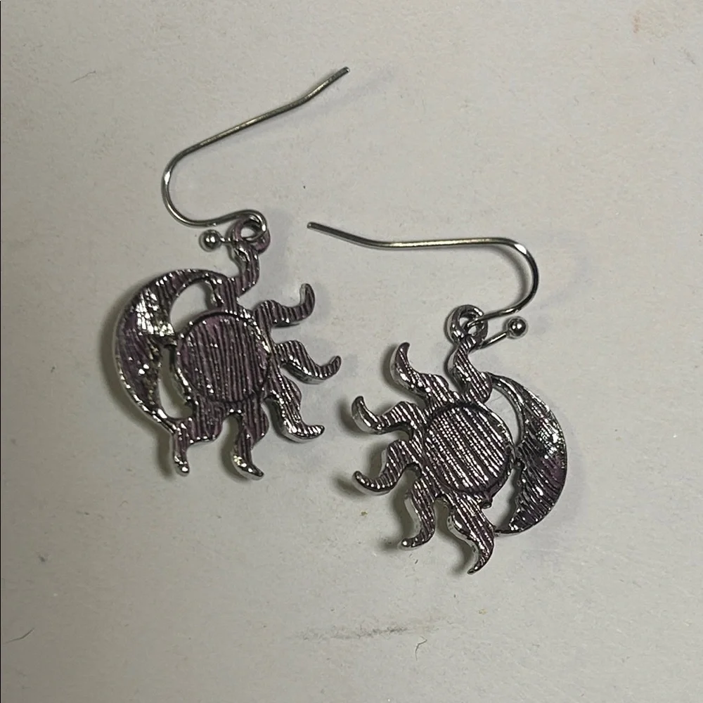 🛑UNAVAILABLE🛑 Celestial Silver-Tone Sun and Moon Earrings